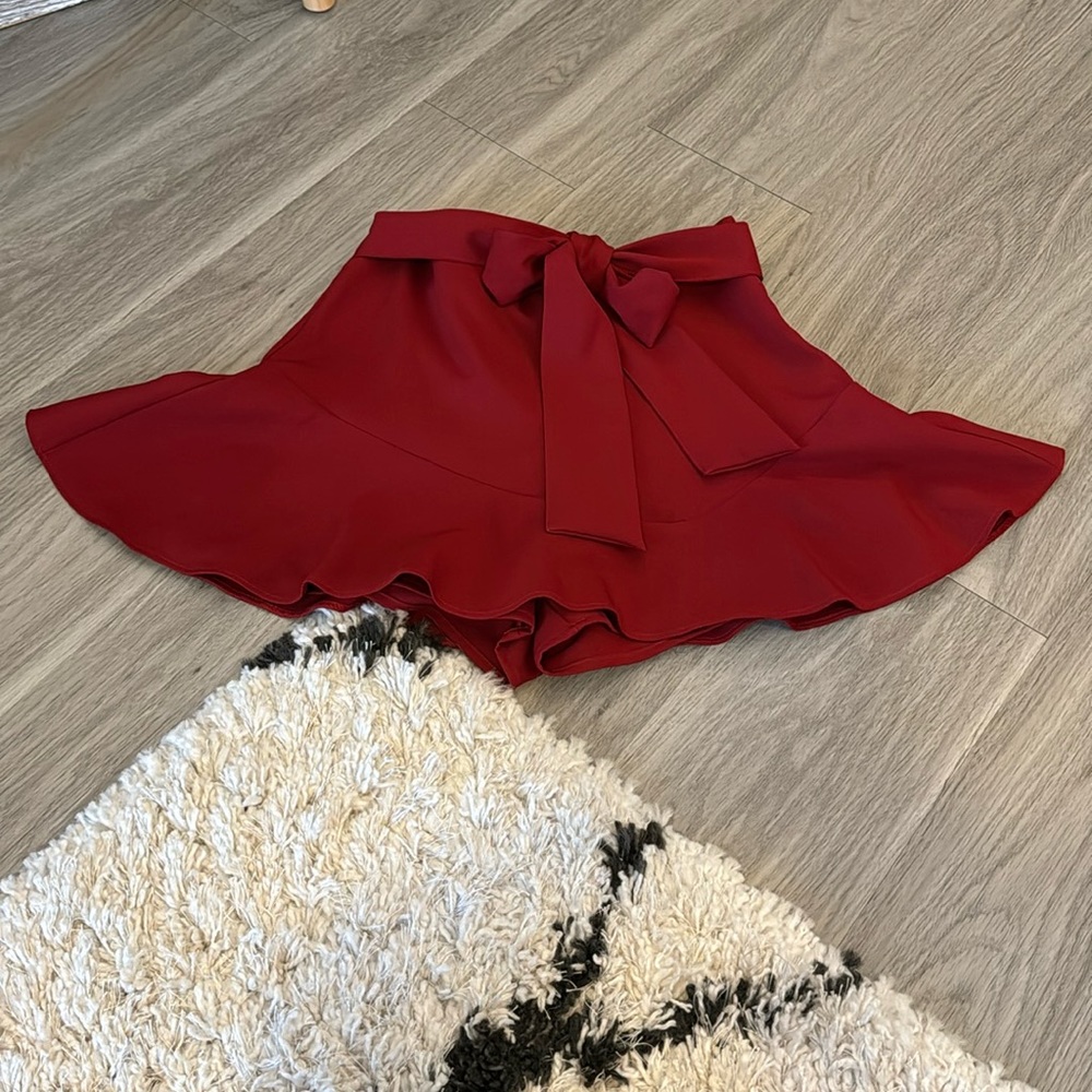 Zara Red Ruffle Mini Skort
